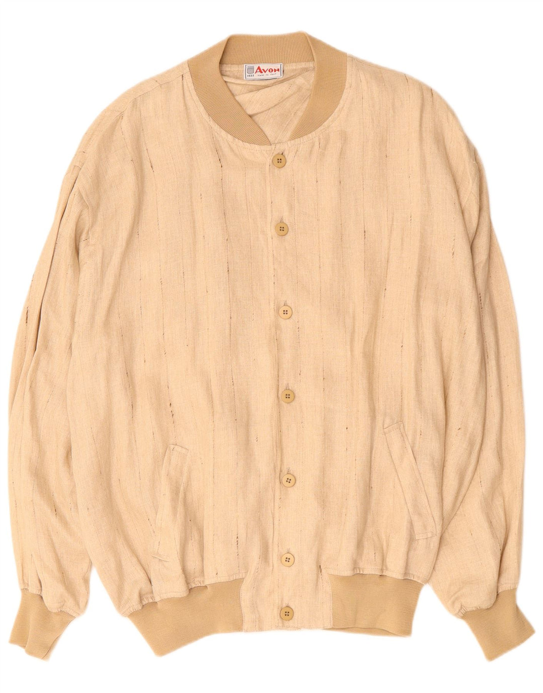 Giubbotto bomber da uomo VINTAGE UK 42 XL Lino gessato beige