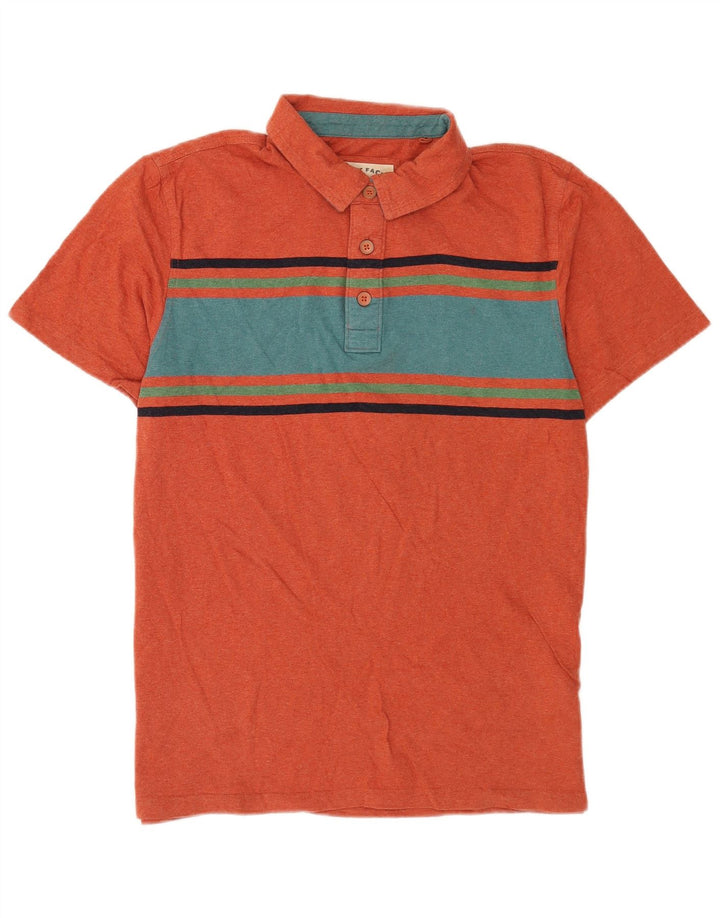 Polo da uomo Fat Face Large in cotone color block arancione