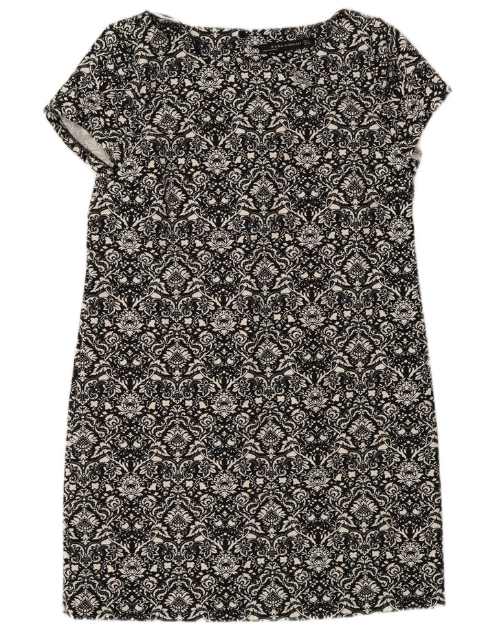 Abito a trapezio da donna Zara UK 10 piccolo poliestere floreale nero
