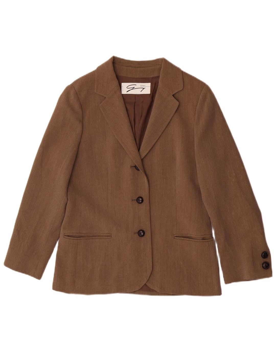 Giacca Blazer a 3 Bottoni da Donna Genny IT 42 Marrone Medio