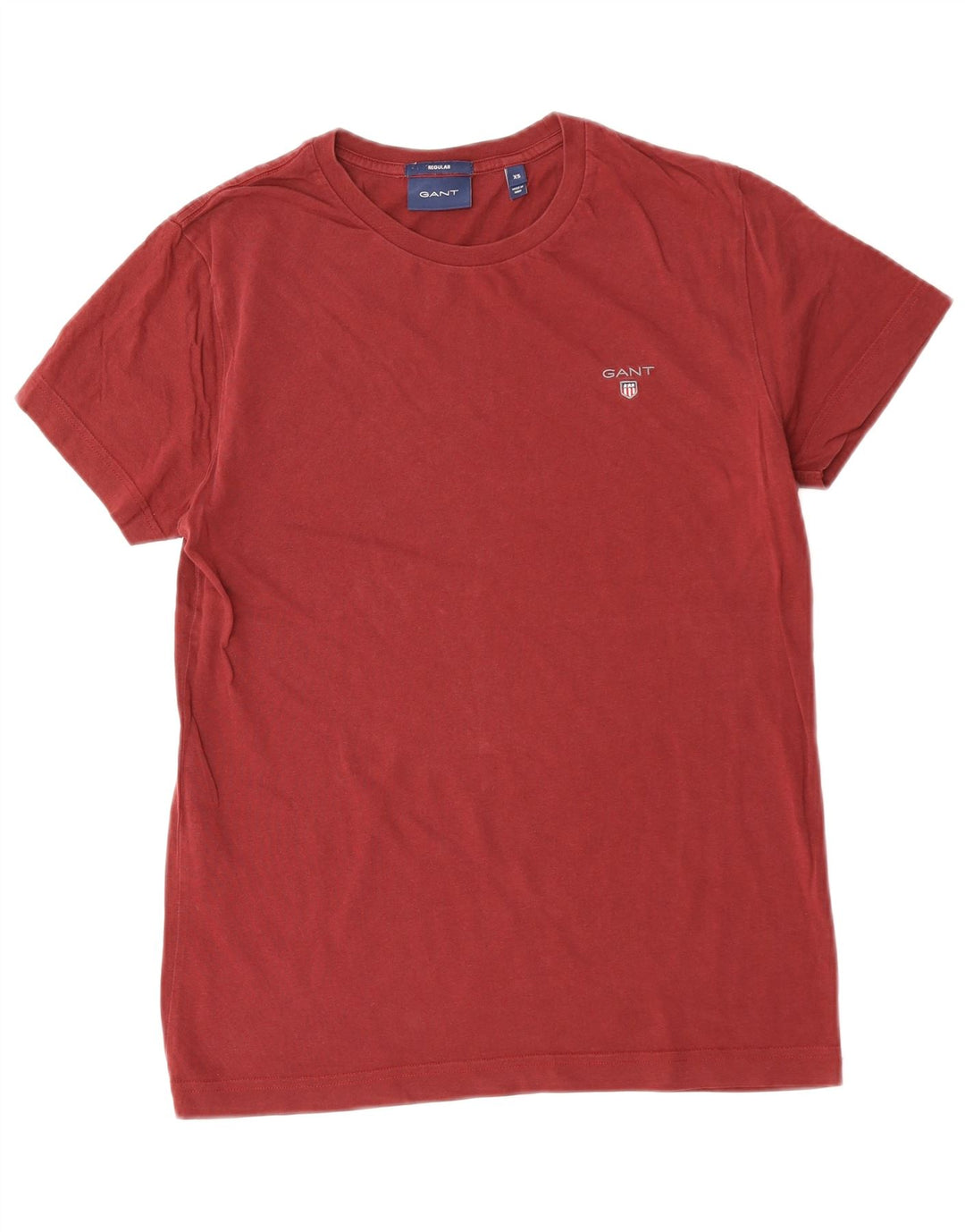 GANT T-shirt Regular da Uomo XS Borgogna Cotone