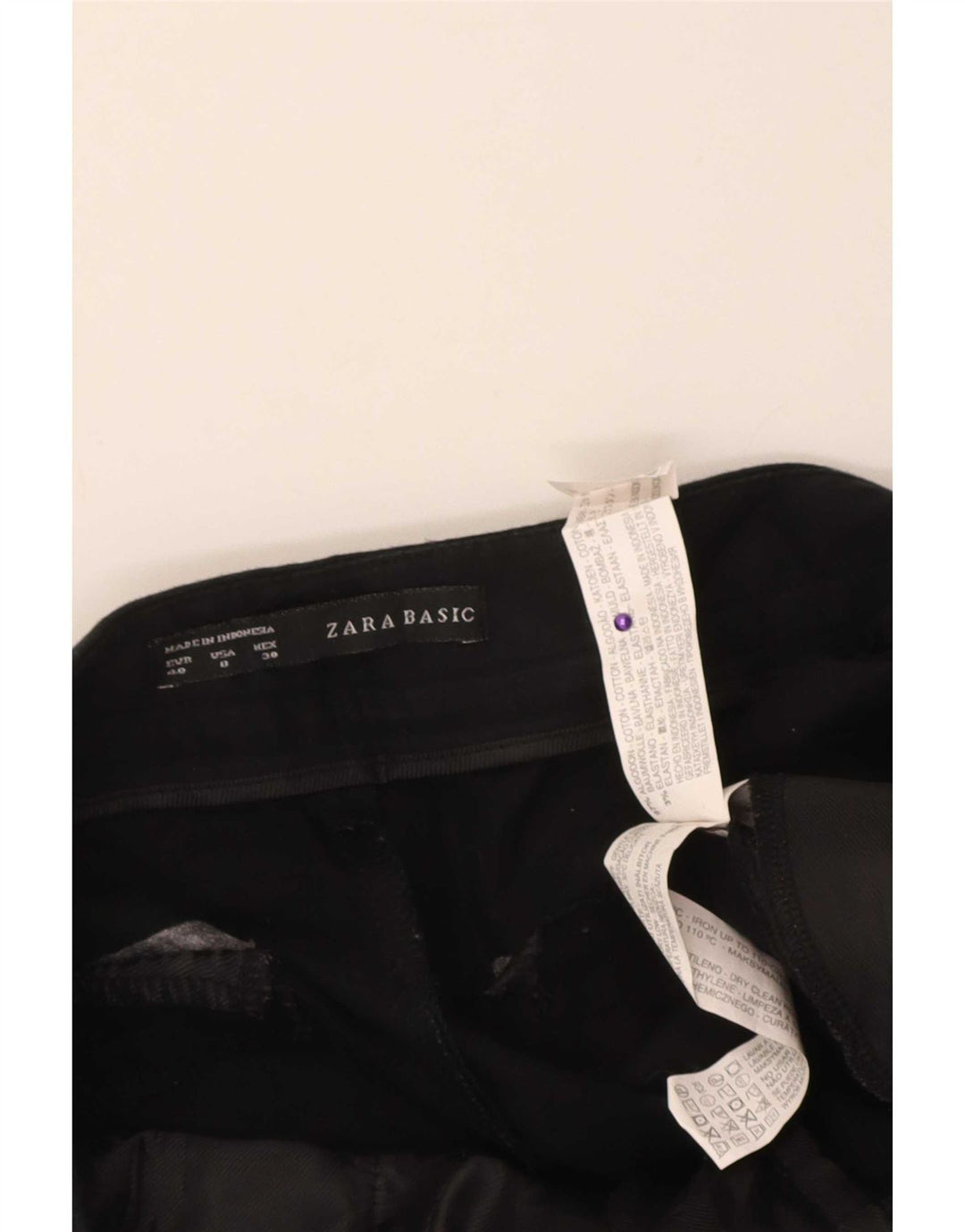 Pantaloni cropped da donna Zara EU 40 medi W30 L24 cotone nero