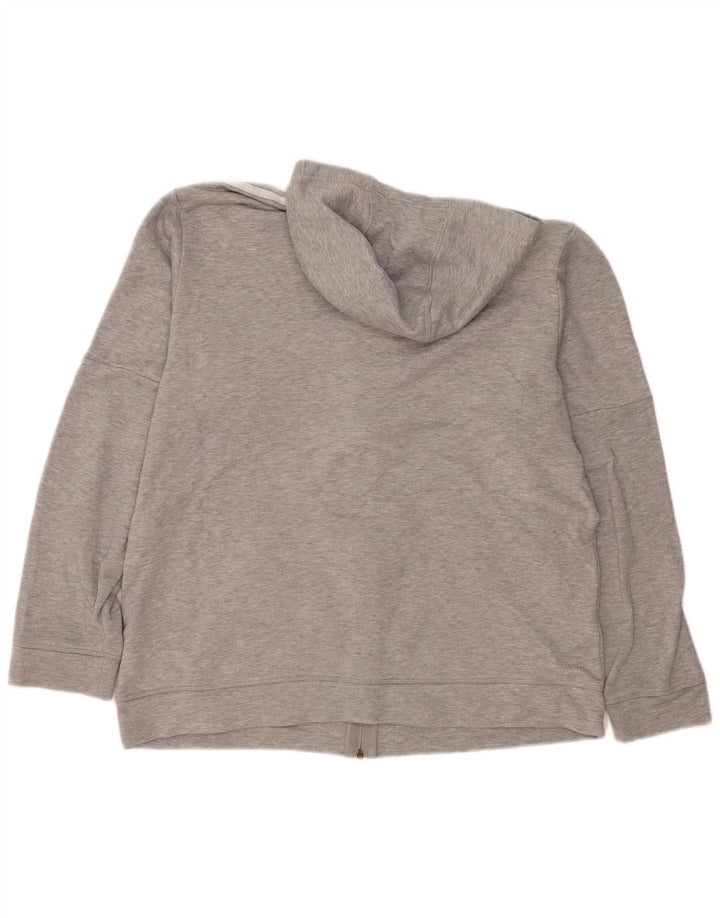 Felpa con cappuccio e zip Adidas da uomo XL in poliestere grigio