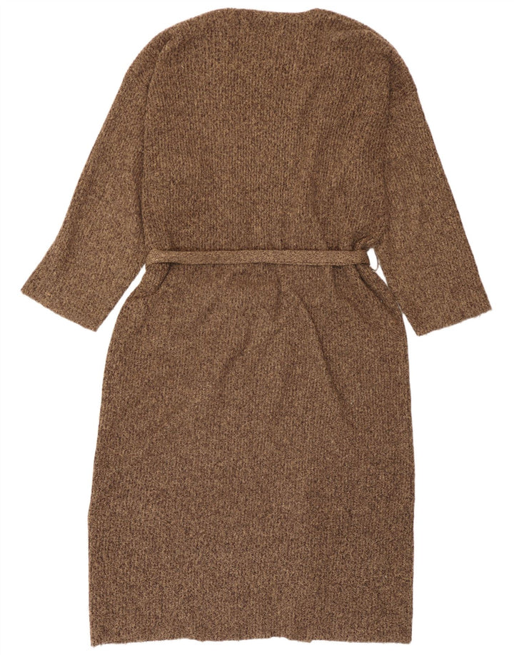 Maglione cardigan oversize lungo da donna Zara UK 14 Marrone medio screziato