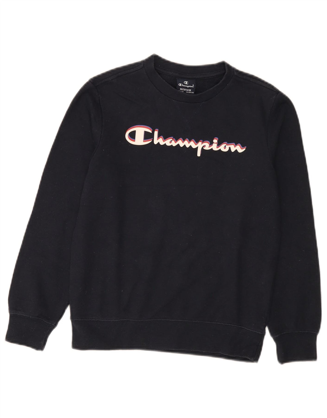 Felpa con grafica Champion per ragazzi, 9-10 anni, cotone medio blu navy