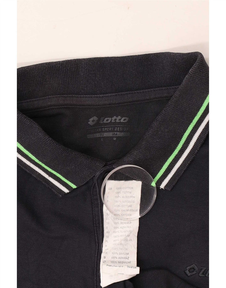 Polo da uomo Lotto in cotone medio blu navy