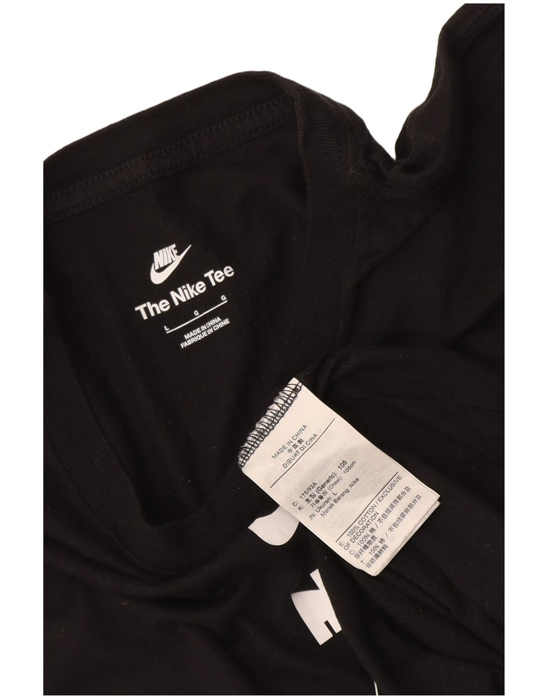 T-shirt grafica da uomo Nike Top grande in cotone nero