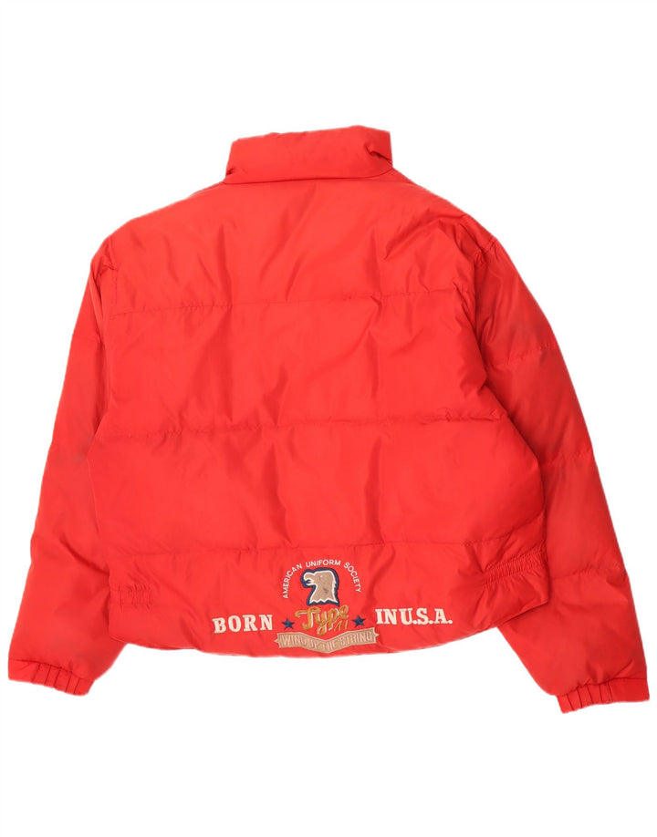 Giacca imbottita con grafica USA uniforme da uomo UK 42 XL rossa