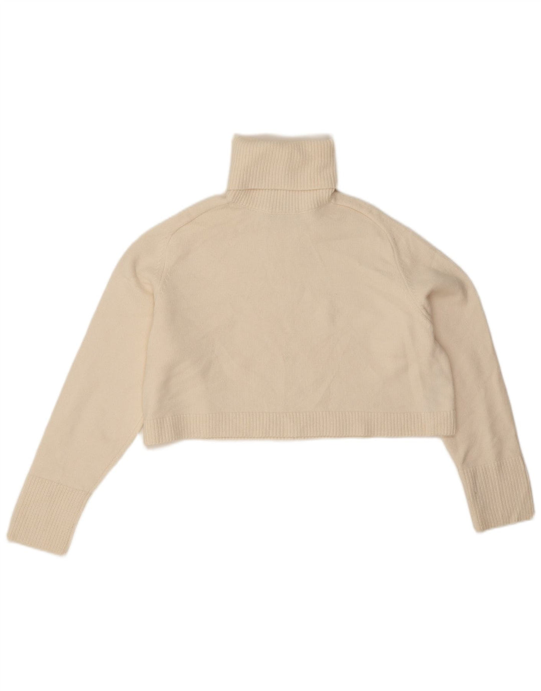 Maglione corto oversize a collo alto corto da donna Zara UK 14 medio bianco sporco