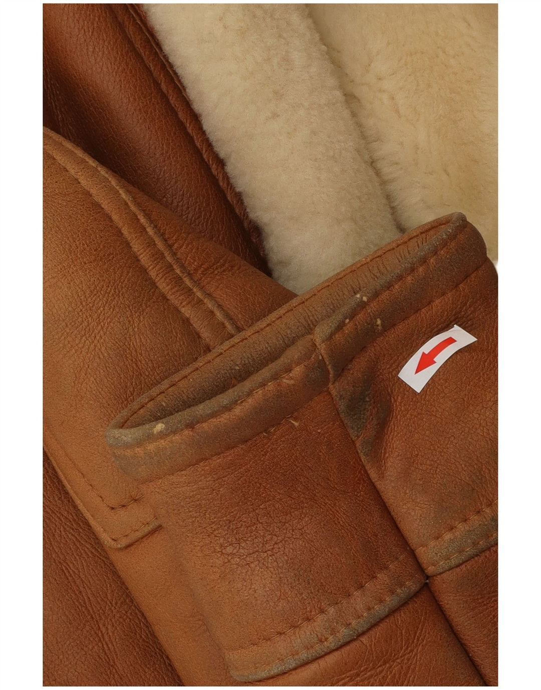 Giacca in shearling vintage da uomo UK 40 Shearling marrone grande