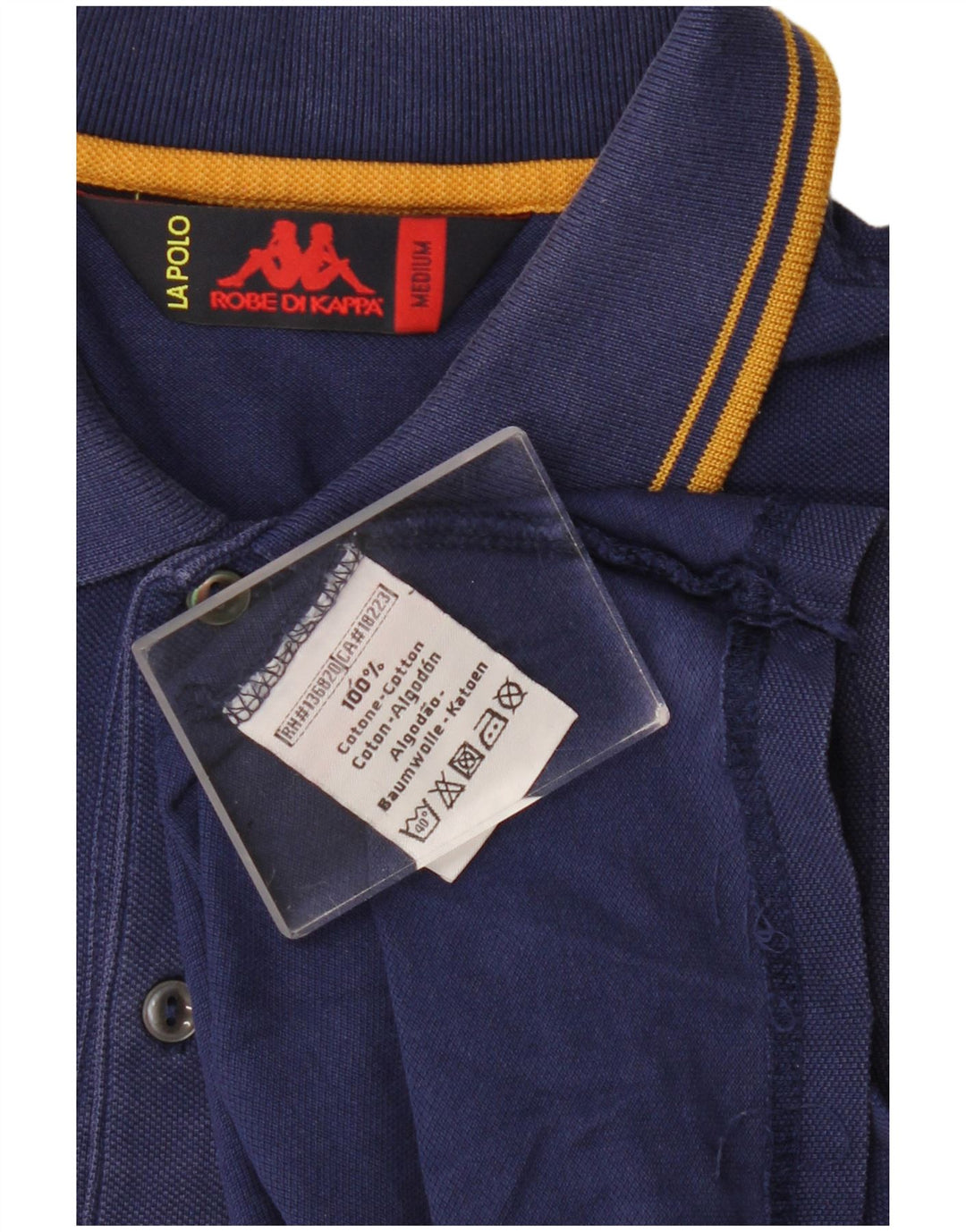 Polo Kappa Uomo Media Cotone Blu Navy