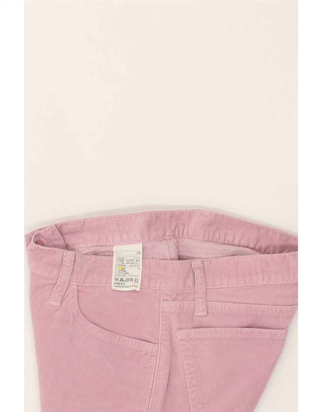 SISLEY Womens Bootcut Corduroy Trousers EU 38 Medium W27 L27 Pink Cotton Vintage Sisley and Second-Hand Sisley from Messina Hembry 
