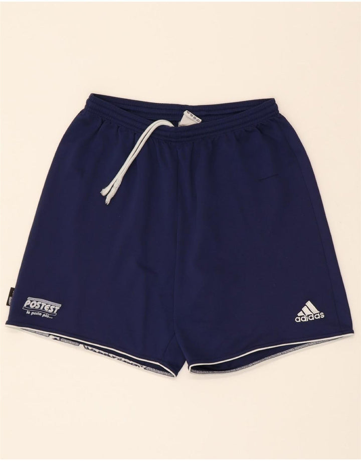 ADIDAS Boys Sport Shorts 13-14 Years Large Navy Blue Polyester Vintage Adidas and Second-Hand Adidas from Messina Hembry 