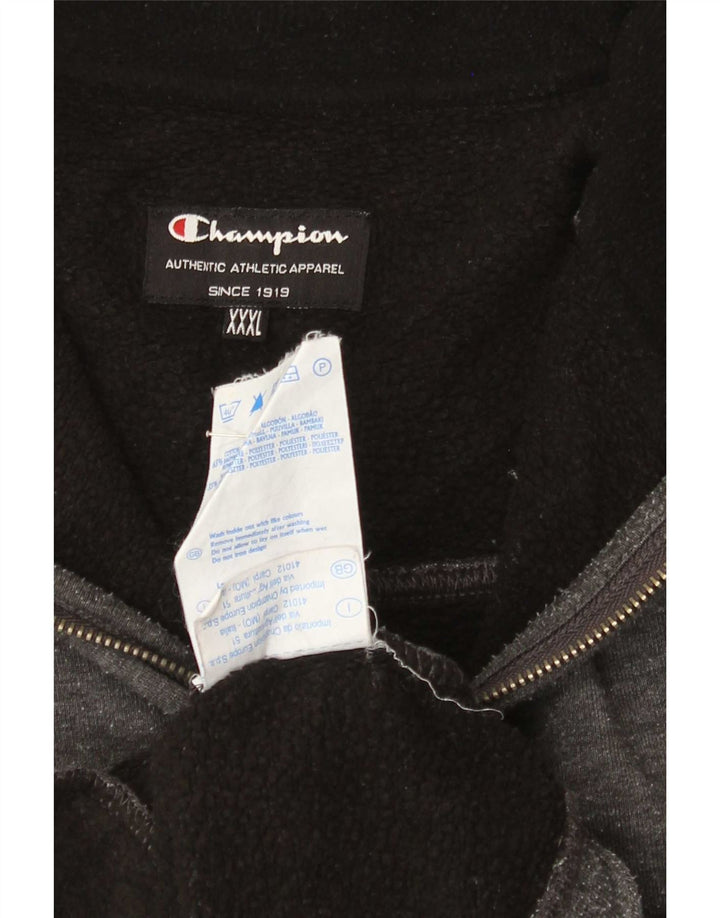 Felpa Champion da uomo con zip e collo maglione 3XL cotone grigio