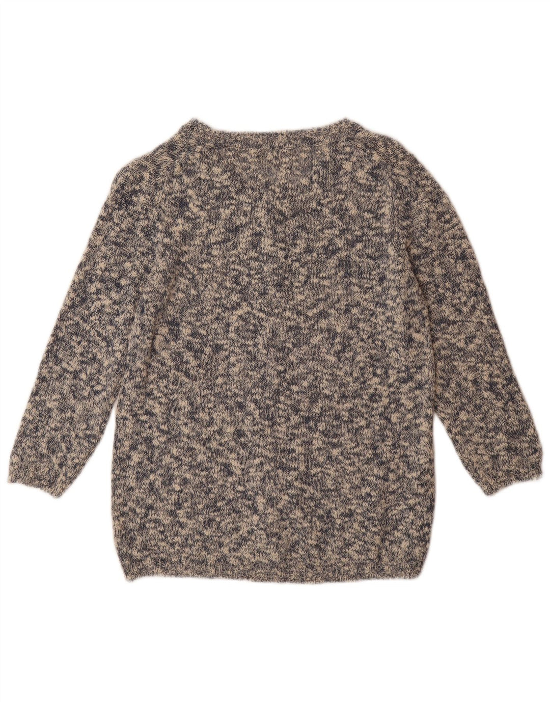 MASSIMO DUTTI Maglione cardigan da donna UK 12 Cotone screziato grigio medio