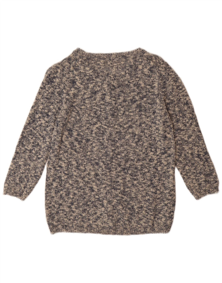 MASSIMO DUTTI Maglione cardigan da donna UK 12 Cotone screziato grigio medio