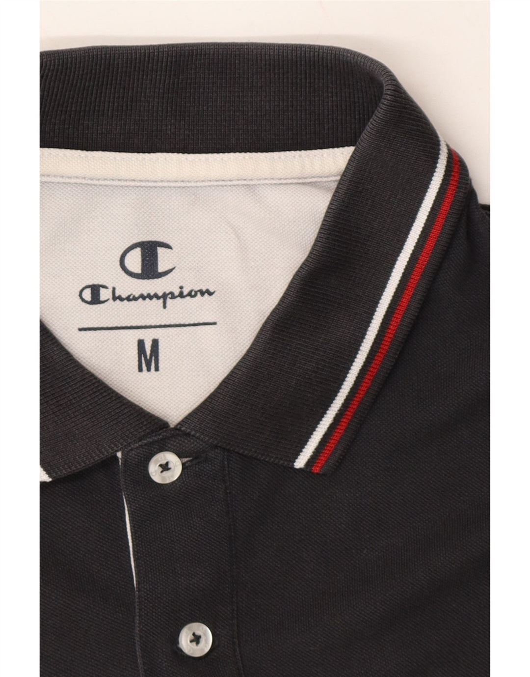 CHAMPION Mens Polo Shirt Medium Black Cotton Vintage Champion and Second-Hand Champion from Messina Hembry 