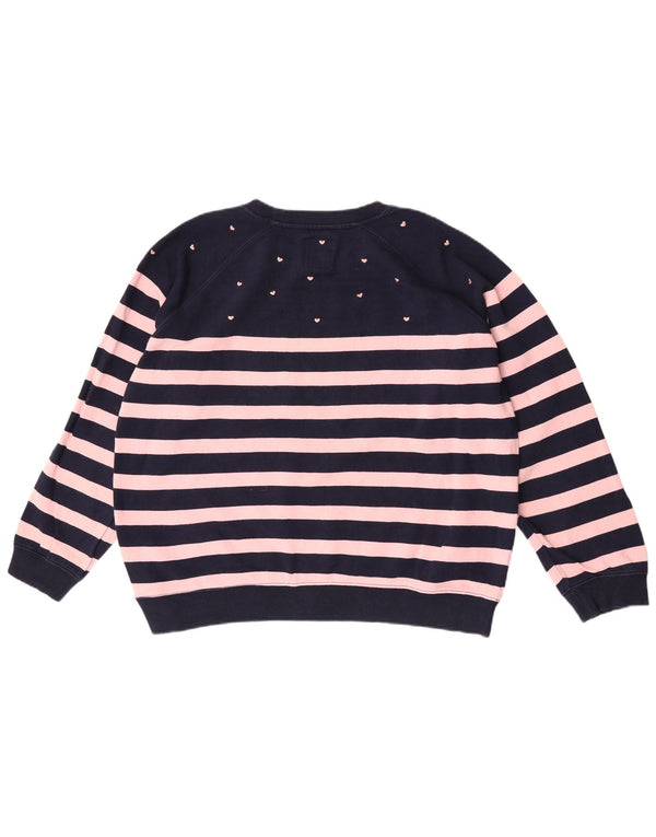 Crew Clothing Felpa da donna vestibilità ampia Maglione UK 18 XL Blu navy a righe