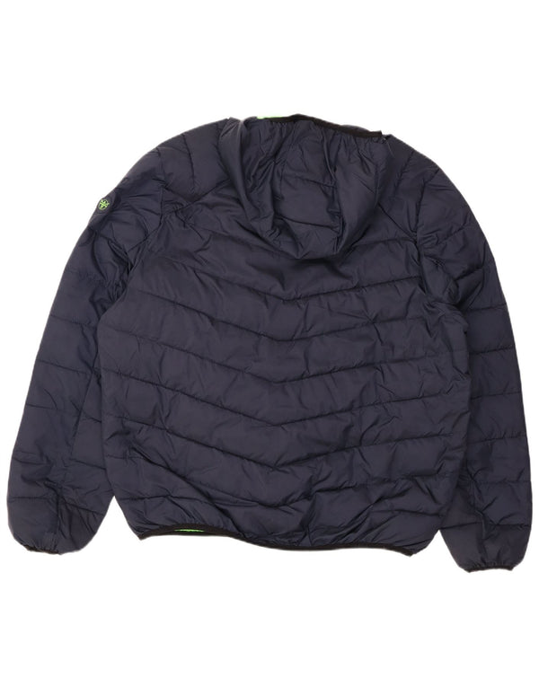 CHIEMSEE Giacca imbottita con cappuccio da uomo UK 42 XL Poliestere blu navy