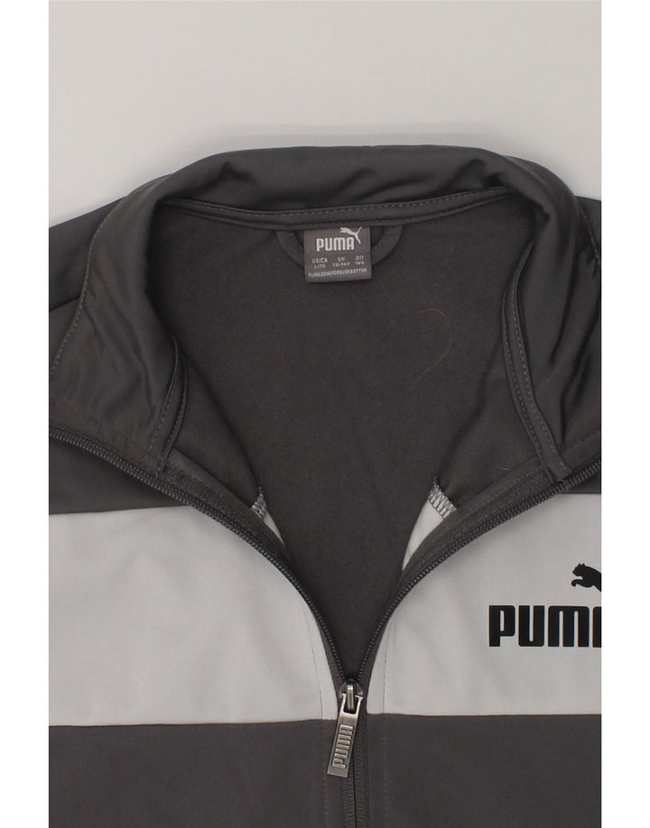 PUMA Boys Tracksuit Top Jacket 13-14 Years Grey Polyester | Vintage Puma | Thrift | Second-Hand Puma | Used Clothing | Messina Hembry 