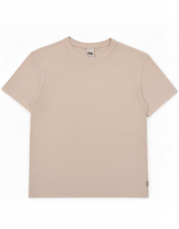 T-shirt Zara da uomo Top in cotone bianco medio