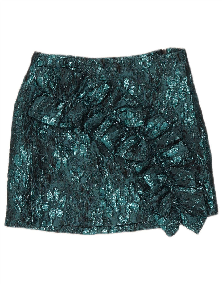 Minigonna da donna Zara XS W24 poliestere floreale blu