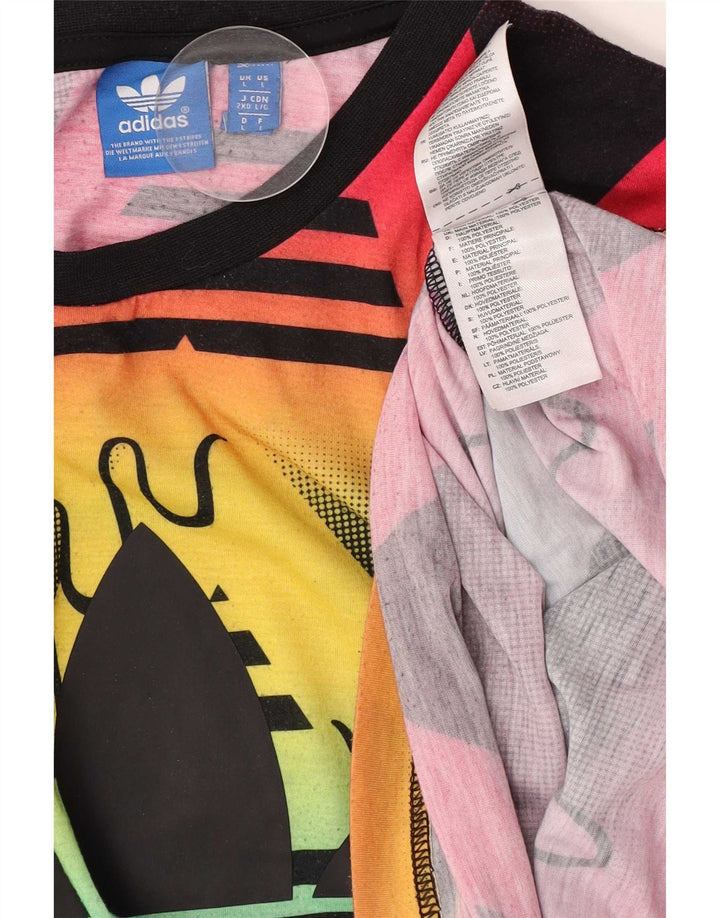 T-shirt grafica da uomo Adidas Top grande in poliestere multicolore