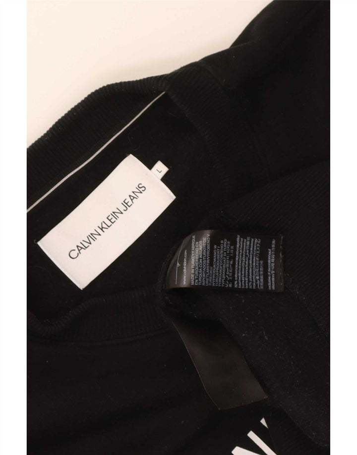 Calvin Klein Jeans Felpa grafica da uomo Maglione grande cotone nero