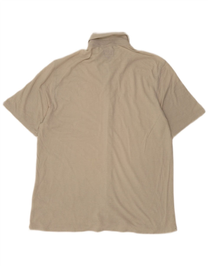 Camicia a maniche corte da uomo Calvin Klein in cotone beige medio