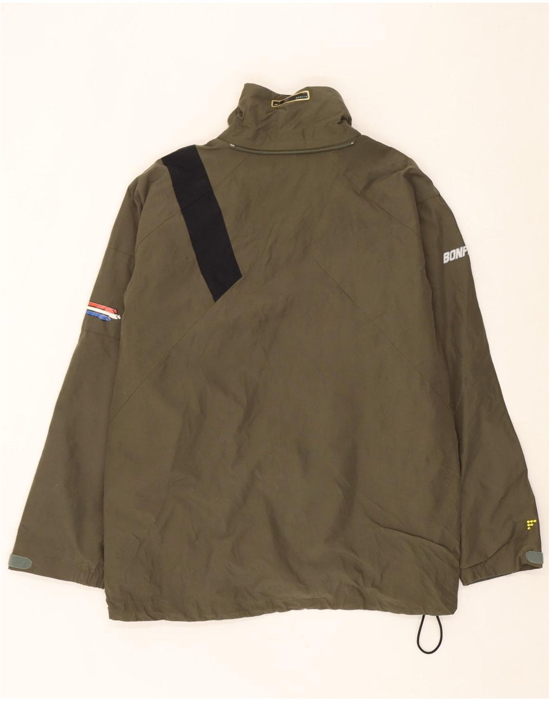BONFIRE Mens Windbreaker Jacket UK 40 Large Khaki Colourblock Vintage Bonfire and Second-Hand Bonfire from Messina Hembry 