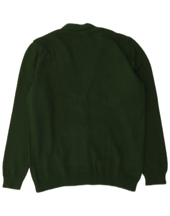 Maglione cardigan da donna vintage UK 14 grande verde