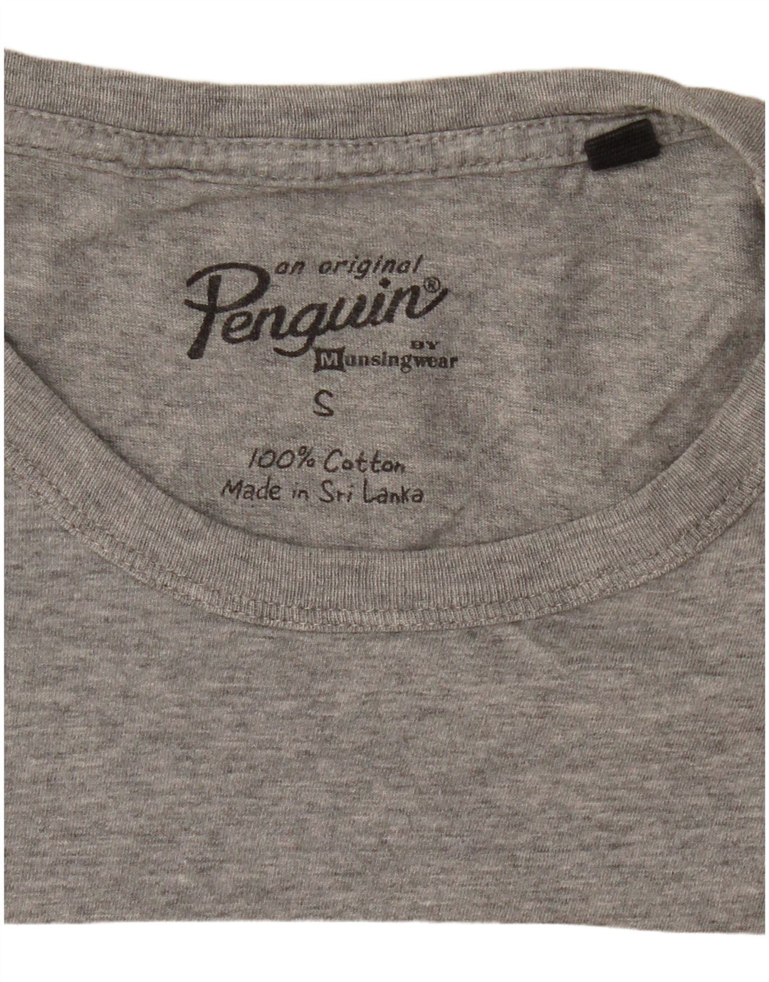 PENGUIN T-shirt grafica da uomo piccola in cotone grigio