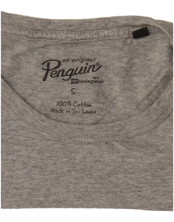 PENGUIN T-shirt grafica da uomo piccola in cotone grigio