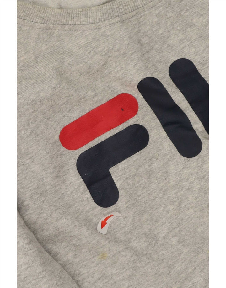 Fila Felpa grafica da uomo Maglione Cotone chiazzato grigio medio