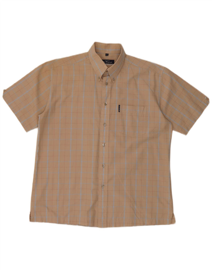 Camicia a maniche corte da uomo Ben Sherman a quadri beige grandi