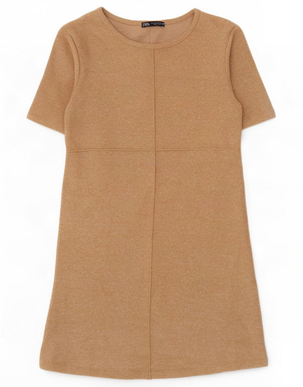 Abito a trapezio da donna Zara UK 10 piccolo beige