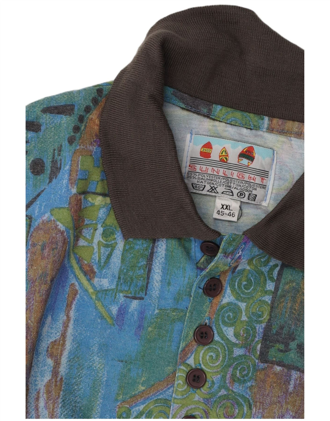 Polo da uomo VINTAGE UK 45/46 2XL Cotone patchwork multicolore