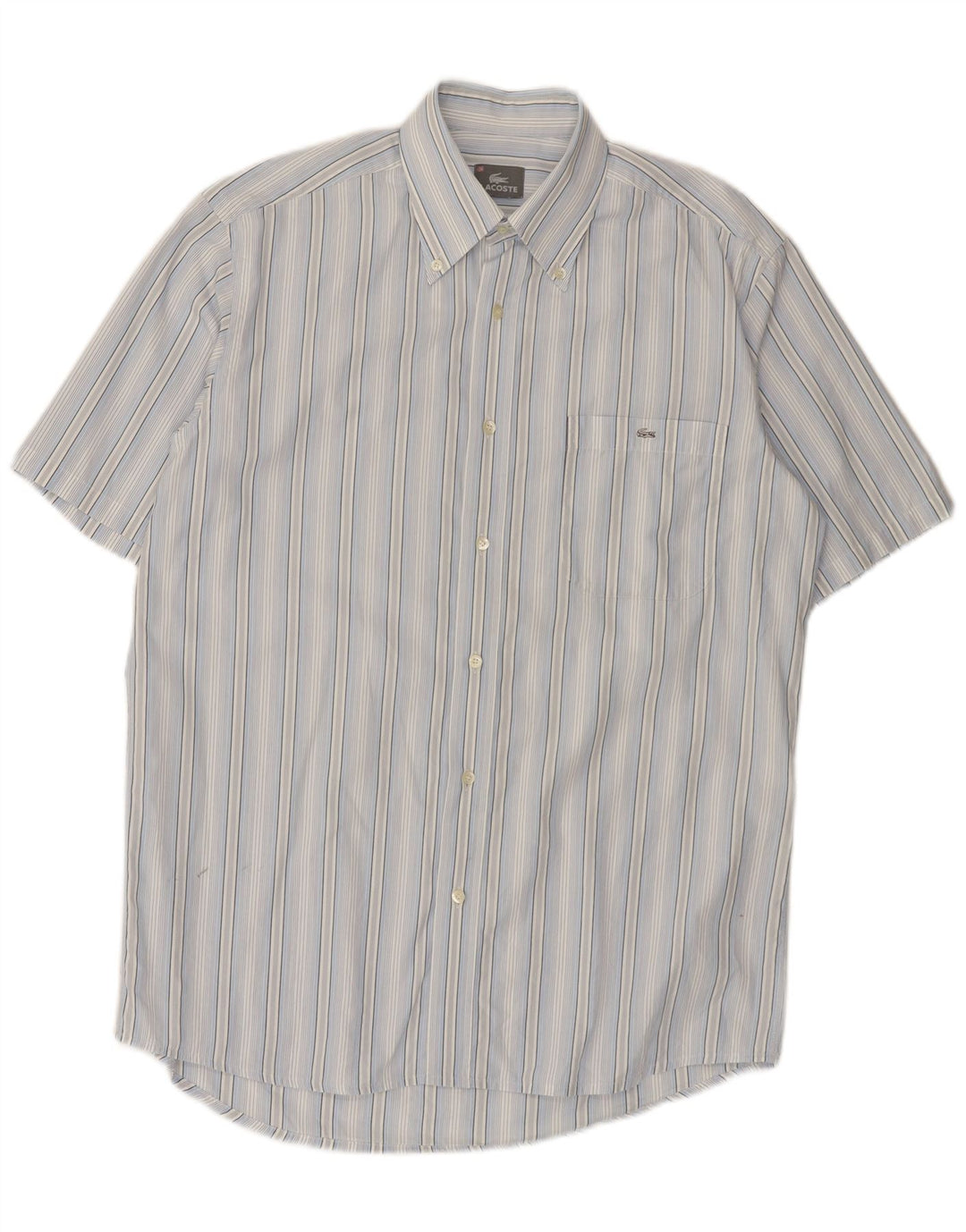 Camicia da uomo a maniche corte Lacoste taglia 40 a righe blu medio