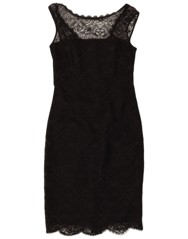 Abito aderente senza maniche da donna Monsoon UK 10 Piccolo nylon floreale nero
