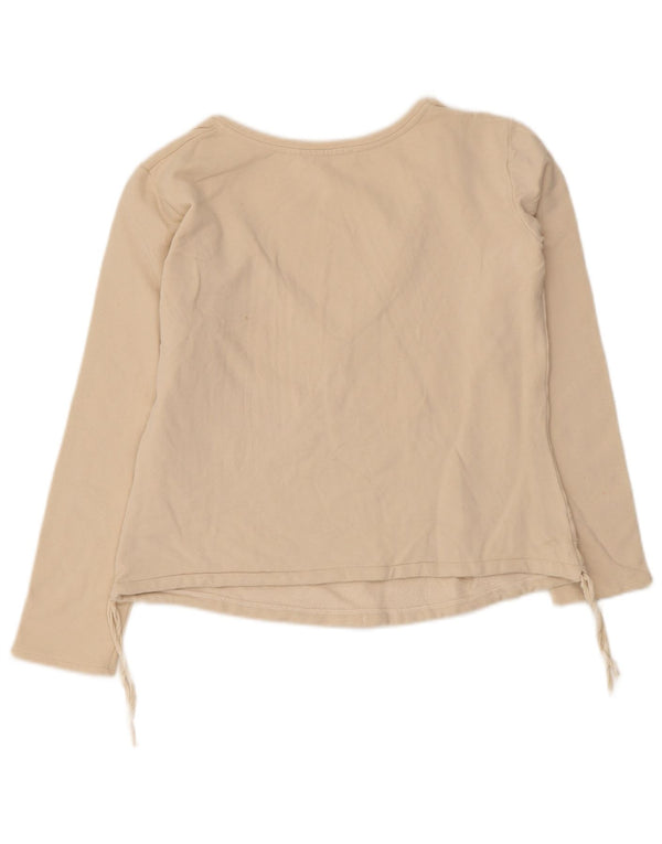 Top da donna Max Mara a maniche lunghe UK 10 piccolo in cotone beige
