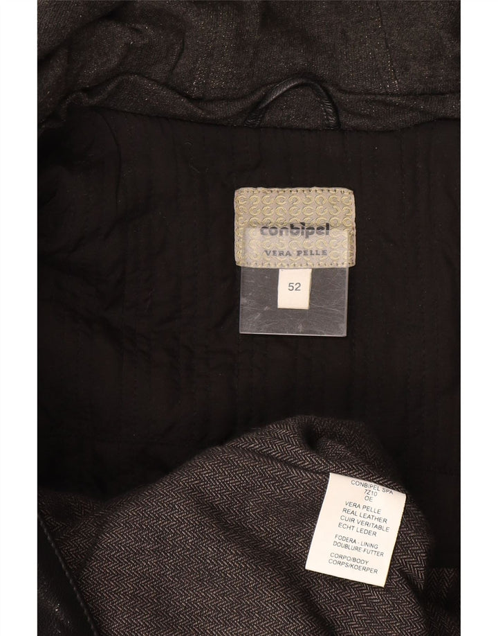 CONBIPEL Giacca in Pelle Uomo con Cappuccio IT 52 XL Pelle Nera