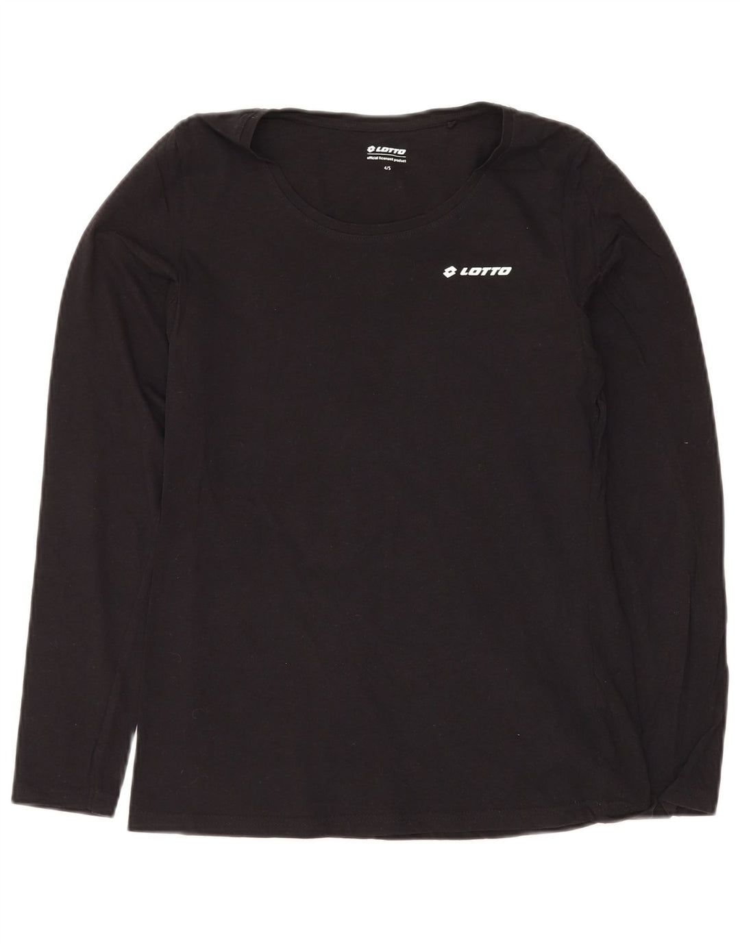 LOTTO Top da donna a maniche lunghe UK 10 piccolo cotone nero