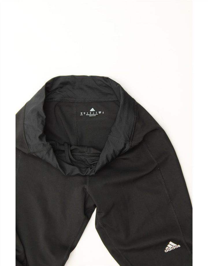 ADIDAS Womens Capri Leggings UK 8/10 Small  Black Polyester Vintage Adidas and Second-Hand Adidas from Messina Hembry 