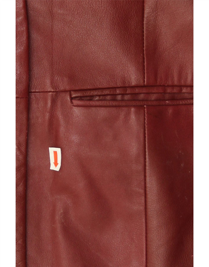 Giacca Blazer in Pelle da Donna a 3 Bottoni Conbipel IT 46 Large in Pelle Bordeaux