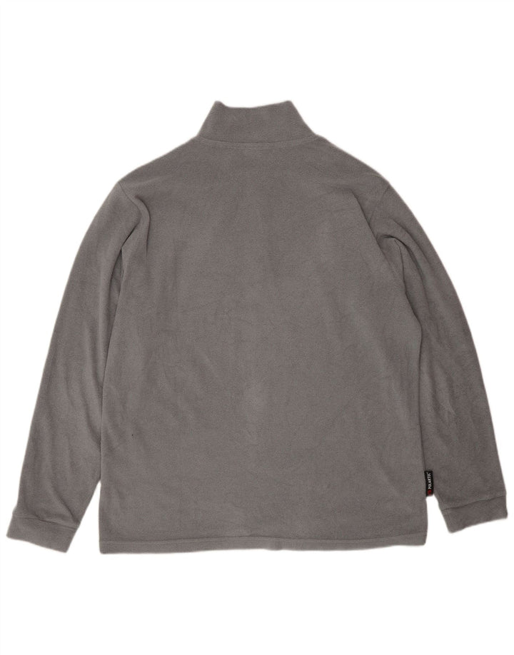 Maglione in pile da uomo con zip e collo Invicta, grande, in poliestere grigio