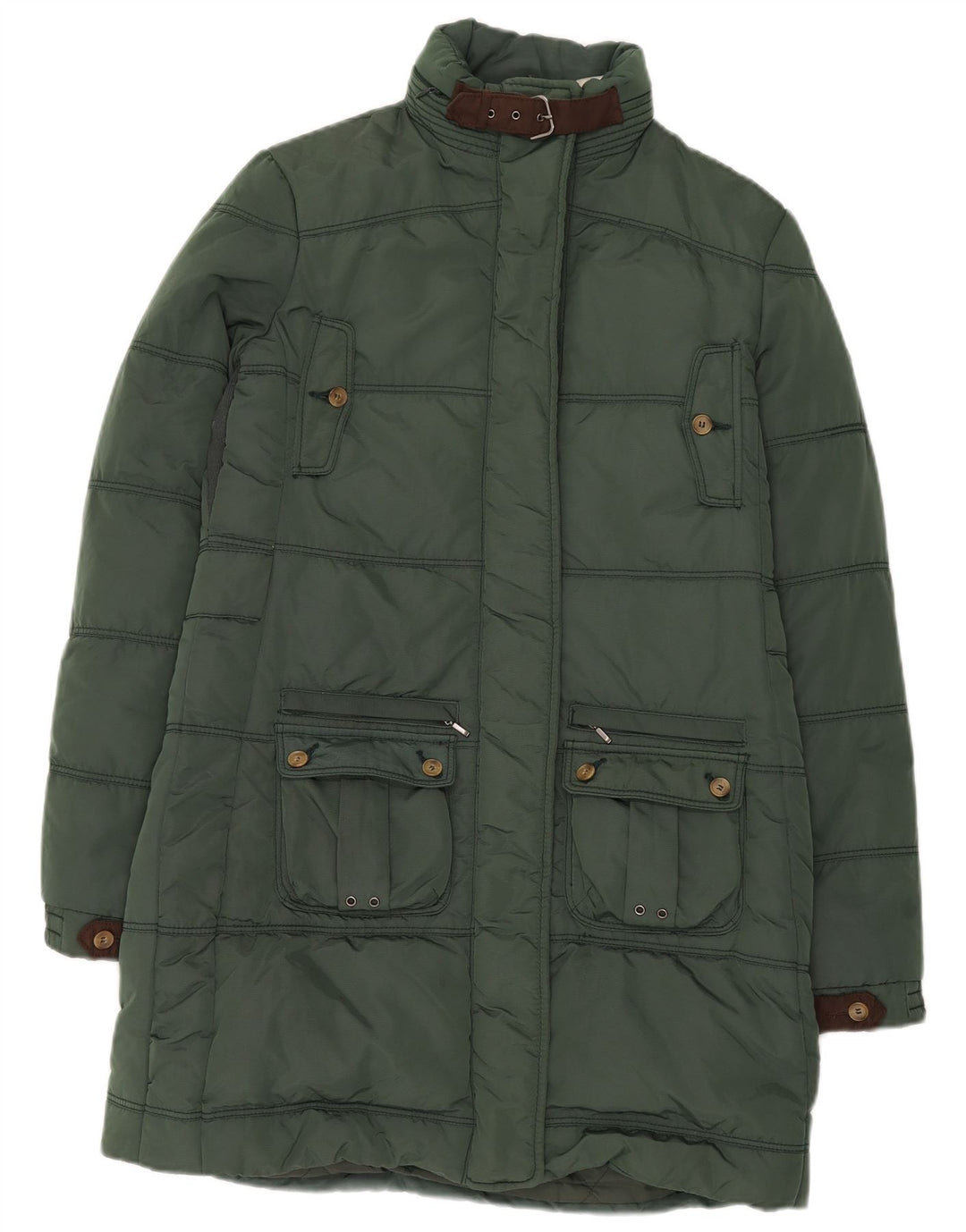 Cappotto imbottito con cappuccio da donna Murphy & Nye UK 16 grande verde