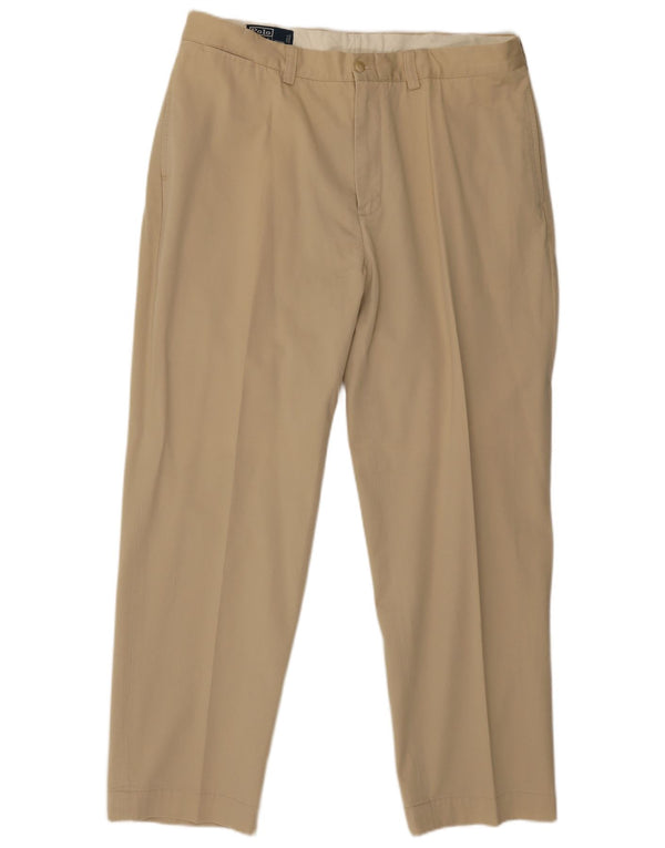 Pantaloni chino dritti da uomo Polo Ralph Lauren W38 L30 cotone beige