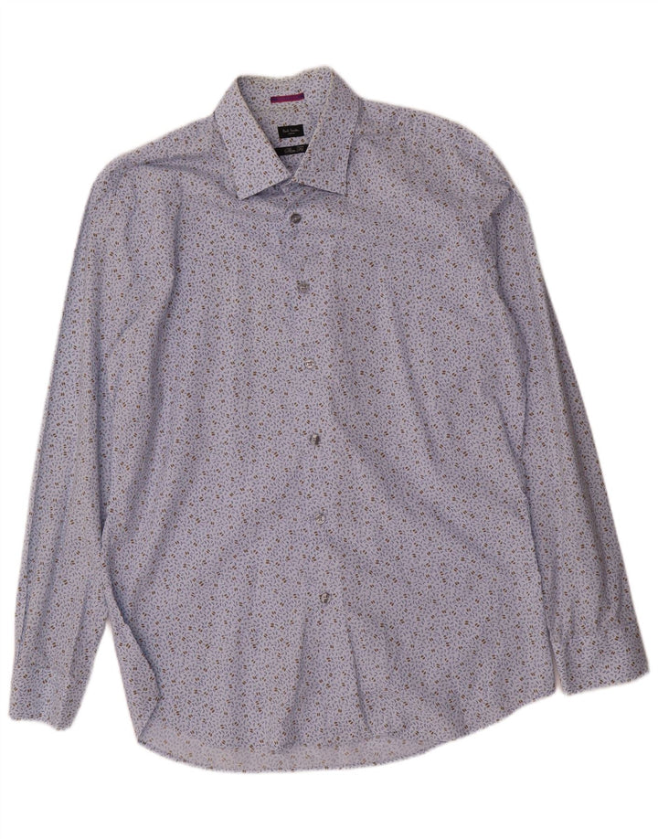 Camicia slim fit da uomo con motivo astratto Paul Smith taglia 43 17 blu medio