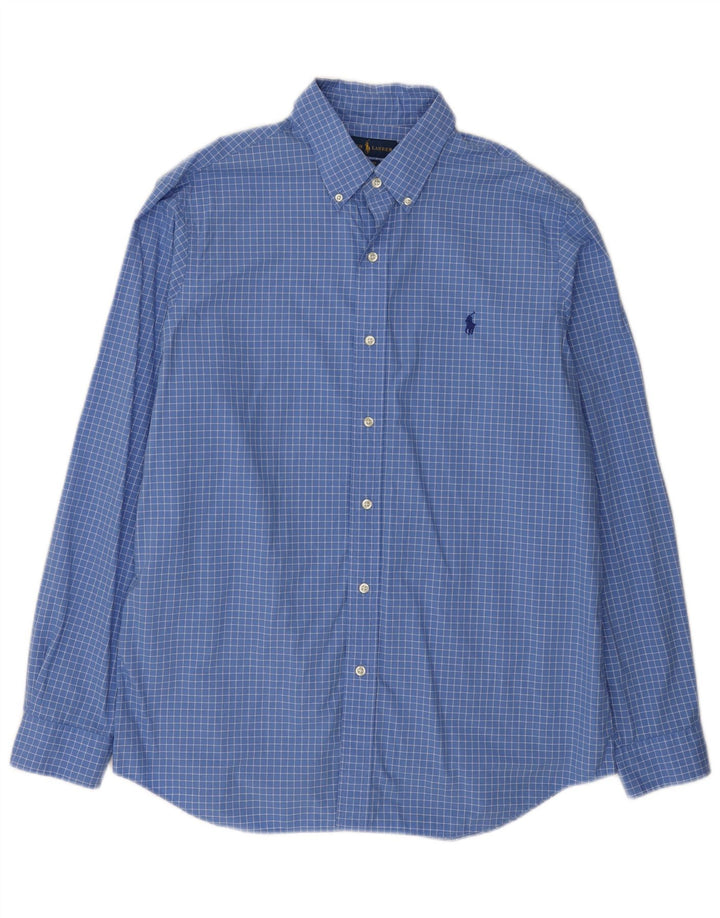Camicia Ralph Lauren da uomo dalla vestibilità classica, grande in cotone a quadretti blu