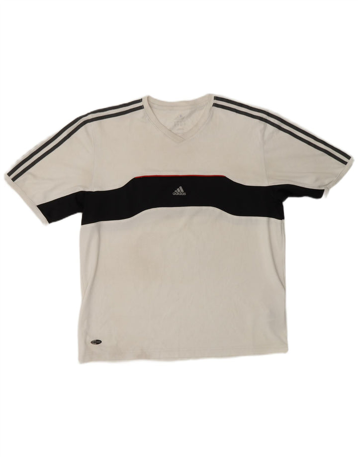 T-shirt ADIDAS da uomo Climacool Top grande in poliestere color block bianco